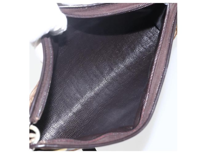 Borsa a Spalla in Tela Trotter Christian Dior Beige Oro Auth 157215 D'oro - vista 17