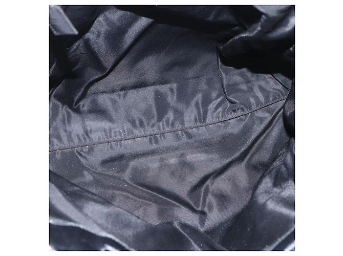 Borsa Tote PRADA in nylon e pelle nera Auth 156859 Nero - vista 11