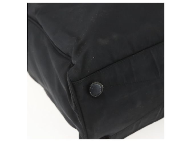 Borsa Tote PRADA in nylon e pelle nera Auth 156859 Nero - vista 16