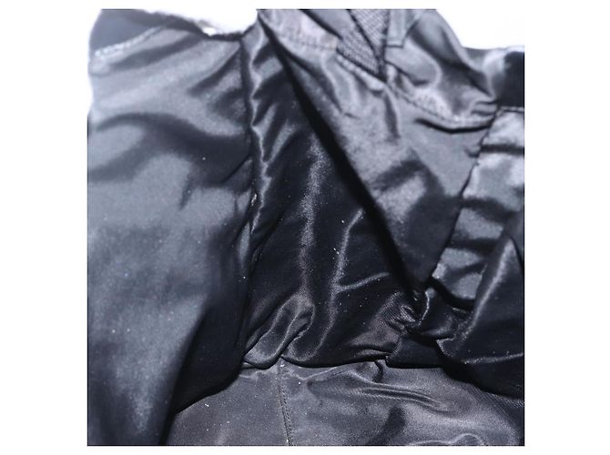 Borsa Tote PRADA in nylon e pelle nera Auth 156859 Nero - vista 18