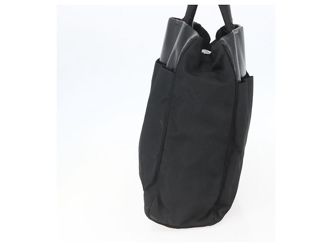 Borsa Tote PRADA in nylon e pelle nera Auth 156859 Nero - vista 4