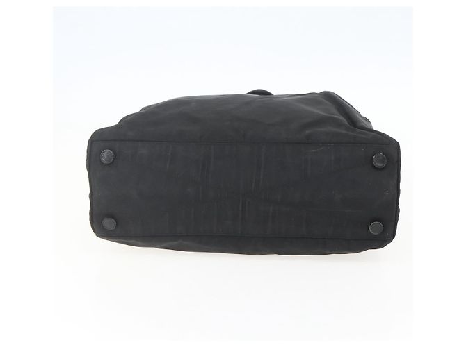 Borsa Tote PRADA in nylon e pelle nera Auth 156859 Nero - vista 5