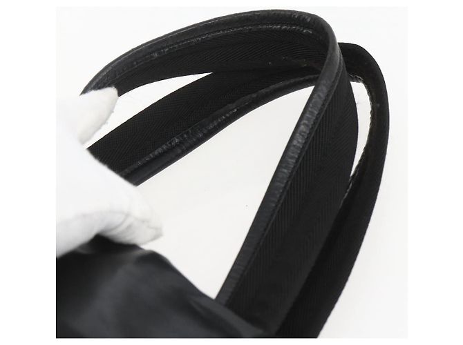 Borsa Tote PRADA in nylon e pelle nera Auth 156859 Nero - vista 8