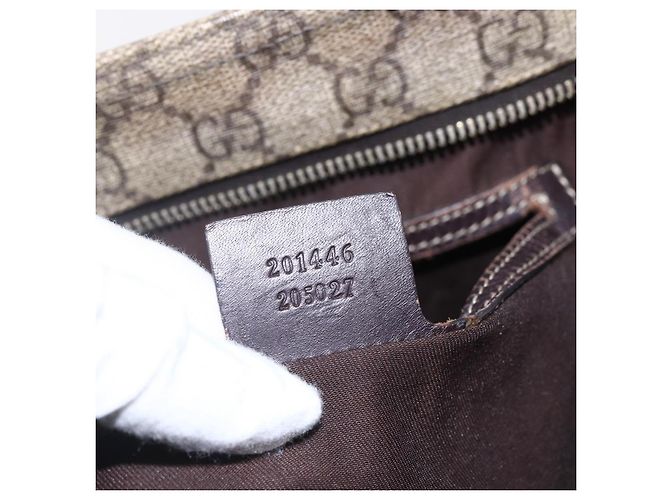 GUCCI GG Supreme Schultertasche PVC Beige Gold 201446 Auth 153075 Golden - Ansicht 12
