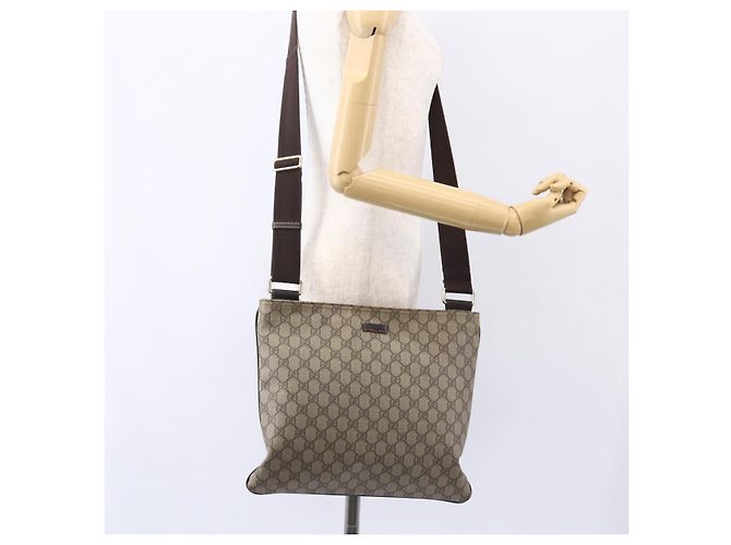 GUCCI GG Supreme Schultertasche PVC Beige Gold 201446 Auth 153075 Golden - Ansicht 22