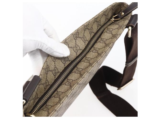 GUCCI GG Supreme Schultertasche PVC Beige Gold 201446 Auth 153075 Golden - Ansicht 6