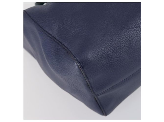 Borsa Tote in pelle blu e oro GUCCI 354397 Auth ar13812 D'oro - vista 14