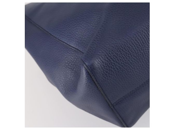 Borsa Tote in pelle blu e oro GUCCI 354397 Auth ar13812 D'oro - vista 16