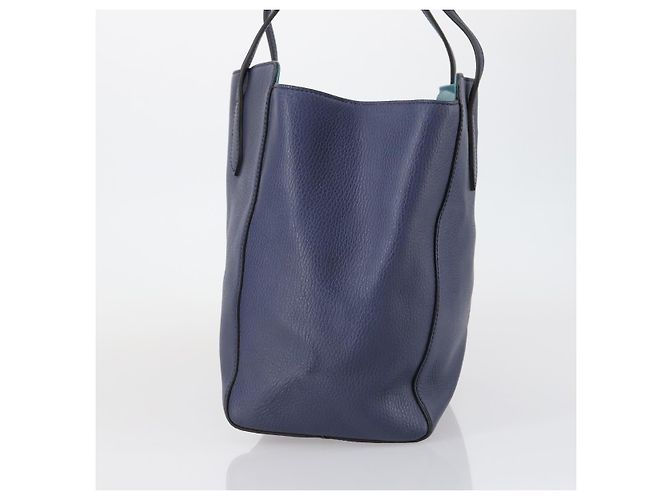 Borsa Tote in pelle blu e oro GUCCI 354397 Auth ar13812 D'oro - vista 3