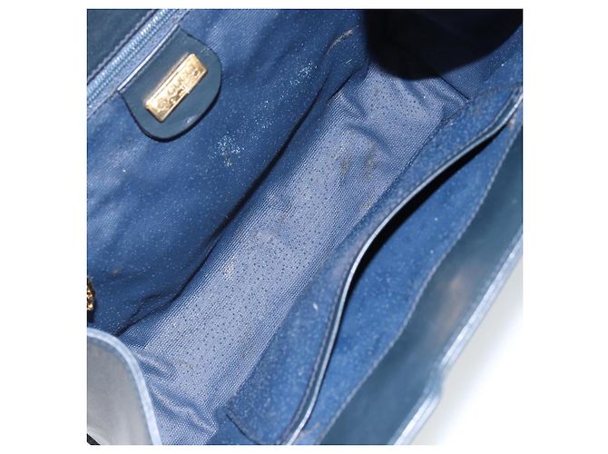Gucci Bolso de Hombro Micro GG Supreme PVC Navy Gold 004 113 0364 Auth 152086 Dorado Azul marino - vista 10