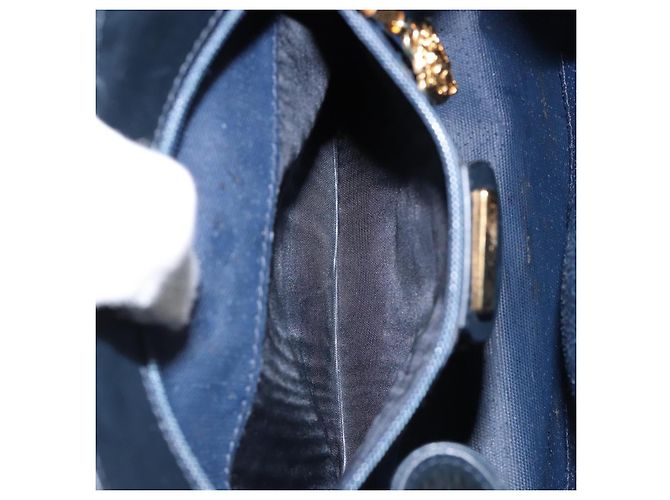 Gucci Bolso de Hombro Micro GG Supreme PVC Navy Gold 004 113 0364 Auth 152086 Dorado Azul marino - vista 11