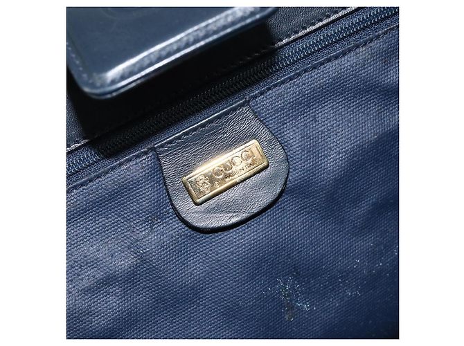 Gucci Bolso de Hombro Micro GG Supreme PVC Navy Gold 004 113 0364 Auth 152086 Dorado Azul marino - vista 17