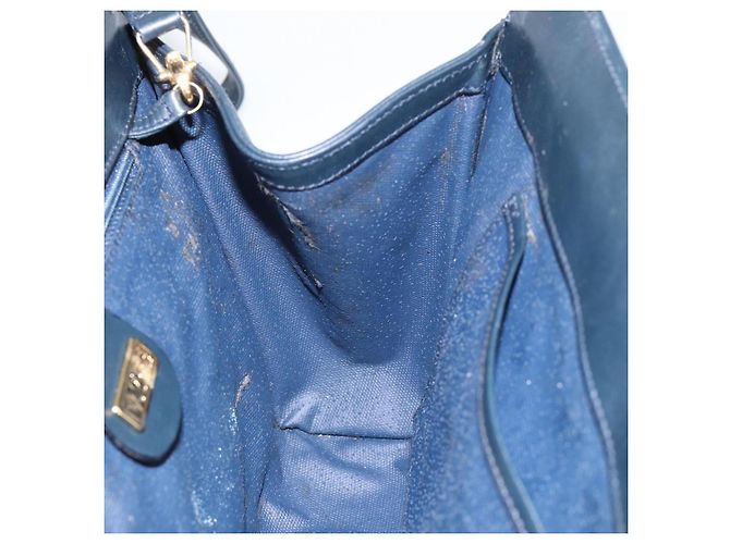 Gucci Bolso de Hombro Micro GG Supreme PVC Navy Gold 004 113 0364 Auth 152086 Dorado Azul marino - vista 18