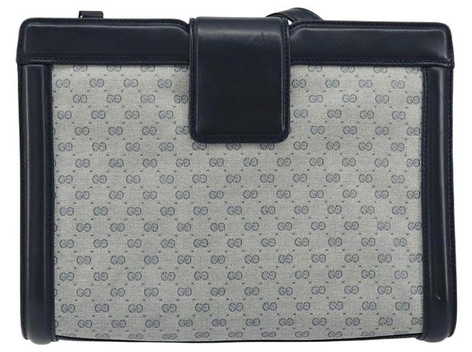Gucci Bolso de Hombro Micro GG Supreme PVC Navy Gold 004 113 0364 Auth 152086 Dorado Azul marino - vista 2