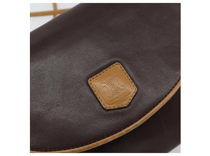 Céline Borsa a Spalla CELINE in Pelle Marrone Oro Auth bs30778 D'oro - vista 17