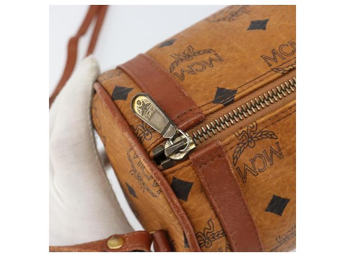 Borsa a Spalla MCM Logogram Vicetos in Pelle PVC Marrone Oro Auth BA8198 D'oro - vista 10
