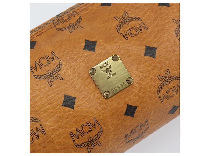 Borsa a Spalla MCM Logogram Vicetos in Pelle PVC Marrone Oro Auth BA8198 D'oro - vista 12