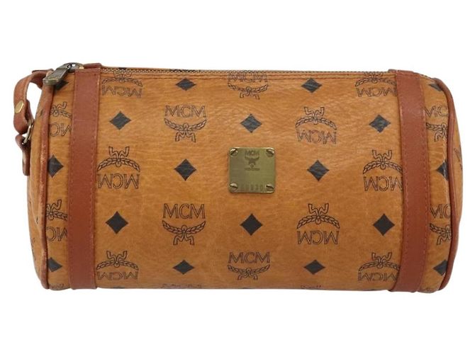 Borsa a Spalla MCM Logogram Vicetos in Pelle PVC Marrone Oro Auth BA8198 D'oro - vista 13