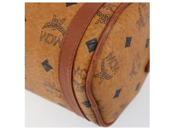 Borsa a Spalla MCM Logogram Vicetos in Pelle PVC Marrone Oro Auth BA8198 D'oro - vista 14