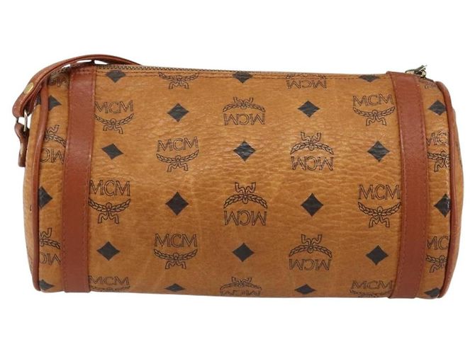 Borsa a Spalla MCM Logogram Vicetos in Pelle PVC Marrone Oro Auth BA8198 D'oro - vista 2
