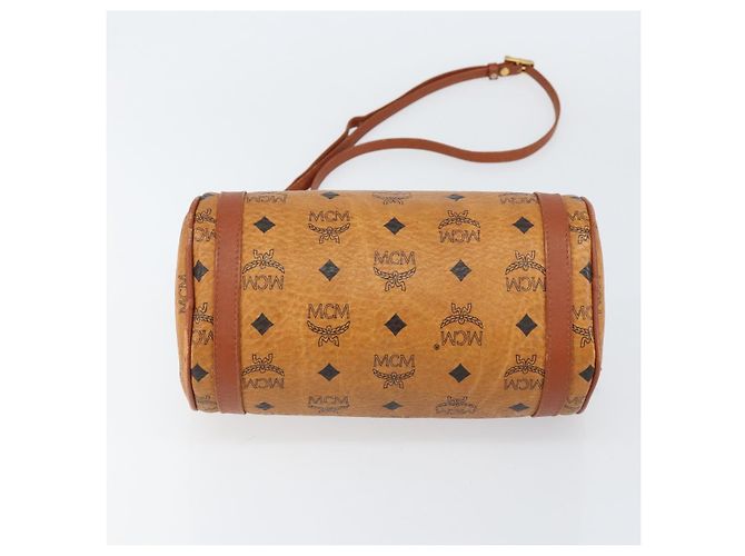 Borsa a Spalla MCM Logogram Vicetos in Pelle PVC Marrone Oro Auth BA8198 D'oro - vista 5