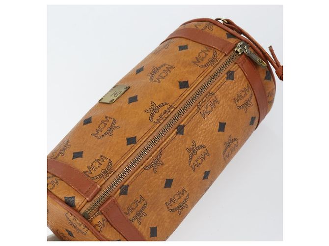 Borsa a Spalla MCM Logogram Vicetos in Pelle PVC Marrone Oro Auth BA8198 D'oro - vista 6