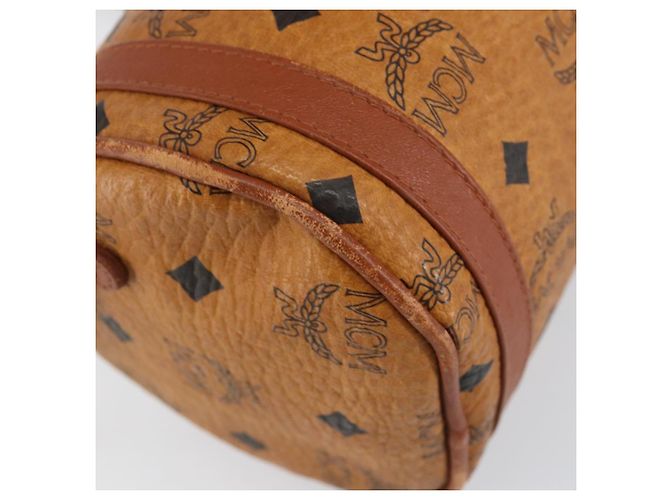 Borsa a Spalla MCM Logogram Vicetos in Pelle PVC Marrone Oro Auth BA8198 D'oro - vista 9