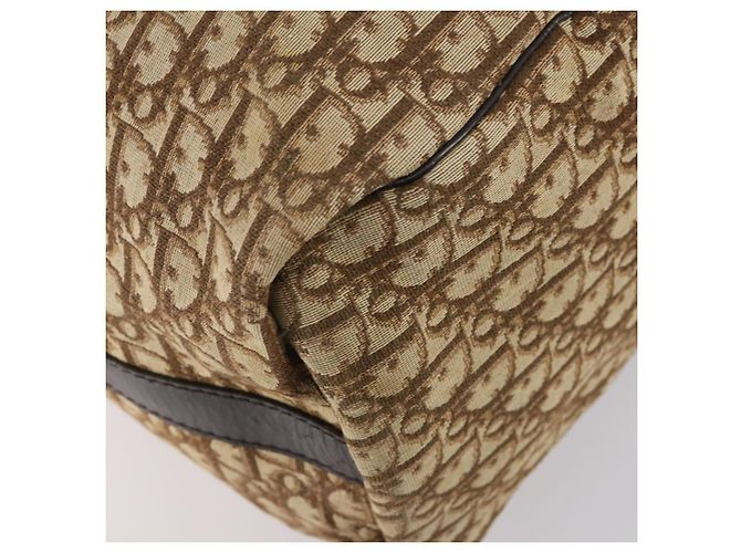 Borsa Boston in tela Trotter Christian Dior Beige Oro Auth 153500 - vista 15