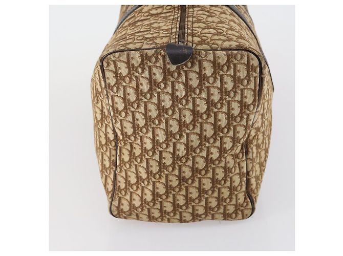 Borsa Boston in tela Trotter Christian Dior Beige Oro Auth 153500 - vista 3