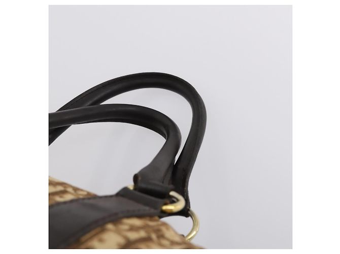 Borsa Boston in tela Trotter Christian Dior Beige Oro Auth 153500 - vista 8