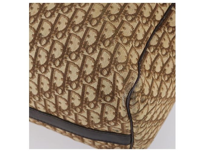 Borsa Boston in tela Trotter Christian Dior Beige Oro Auth 153500 - vista 9
