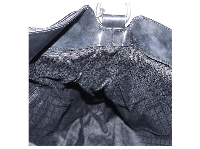 Borsa a Spalla Gucci Bamboo in Tela Nera Argento 001 1014 1577 5 Auth ka582 Nero - vista 17