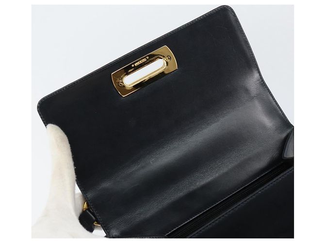 Borsa a Spalla Gancini in Pelle Salvatore Ferragamo Blu Navy Oro Auth 154591 D'oro - vista 10