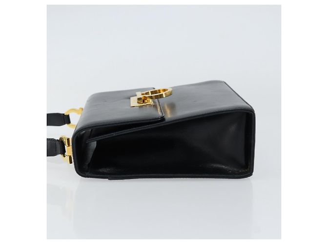 Borsa a Spalla Gancini in Pelle Salvatore Ferragamo Blu Navy Oro Auth 154591 D'oro - vista 4