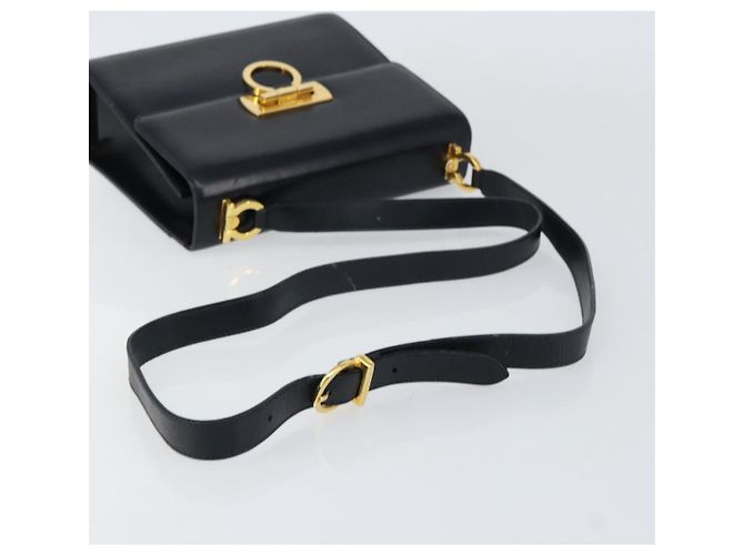 Borsa a Spalla Gancini in Pelle Salvatore Ferragamo Blu Navy Oro Auth 154591 D'oro - vista 7