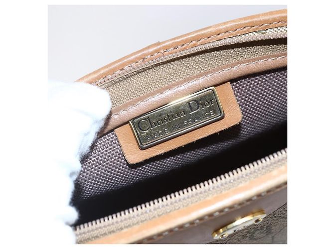 Christian Dior Borsa a spalla in tela a nido d'ape PVC beige oro Auth ep11929 D'oro - vista 11