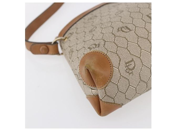 Christian Dior Borsa a spalla in tela a nido d'ape PVC beige oro Auth ep11929 D'oro - vista 14