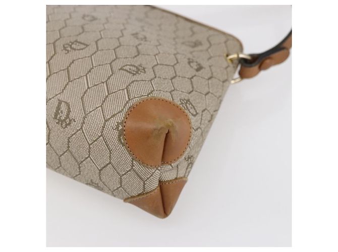 Christian Dior Borsa a spalla in tela a nido d'ape PVC beige oro Auth ep11929 D'oro - vista 15