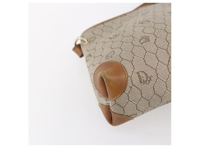 Christian Dior Borsa a spalla in tela a nido d'ape PVC beige oro Auth ep11929 D'oro - vista 16