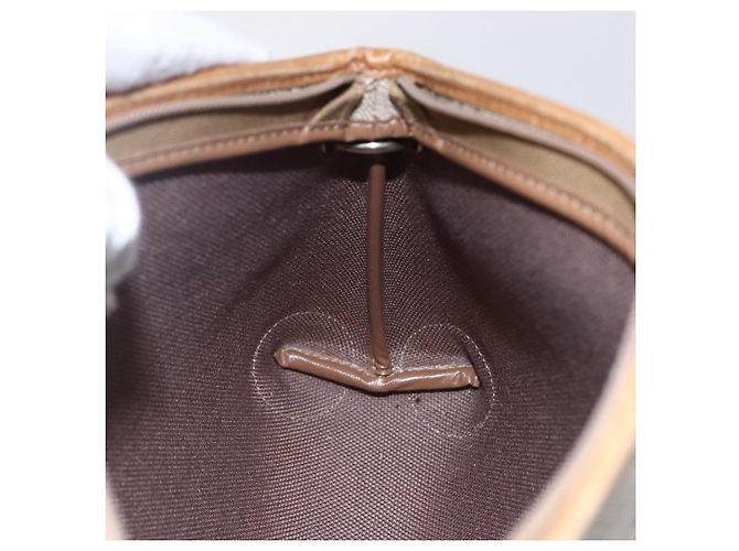 Christian Dior Borsa a spalla in tela a nido d'ape PVC beige oro Auth ep11929 D'oro - vista 19