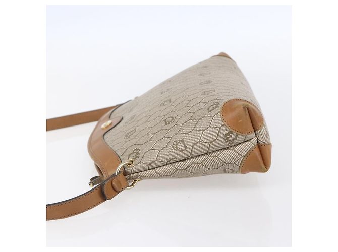 Christian Dior Borsa a spalla in tela a nido d'ape PVC beige oro Auth ep11929 D'oro - vista 3