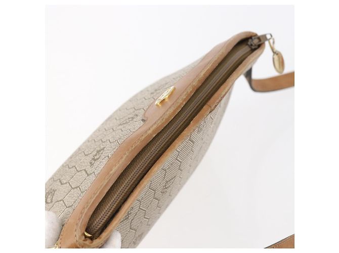 Christian Dior Borsa a spalla in tela a nido d'ape PVC beige oro Auth ep11929 D'oro - vista 6