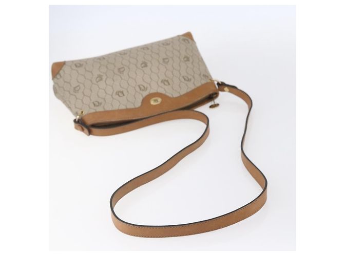 Christian Dior Borsa a spalla in tela a nido d'ape PVC beige oro Auth ep11929 D'oro - vista 7