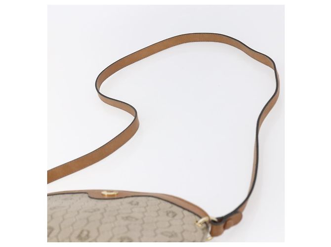 Christian Dior Borsa a spalla in tela a nido d'ape PVC beige oro Auth ep11929 D'oro - vista 8