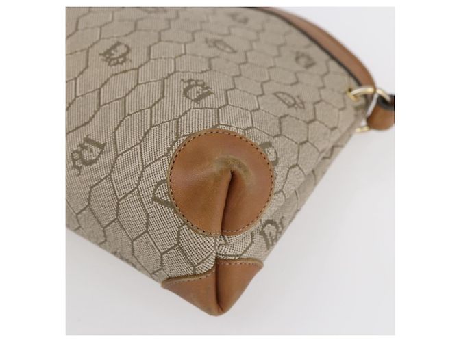Christian Dior Borsa a spalla in tela a nido d'ape PVC beige oro Auth ep11929 D'oro - vista 9