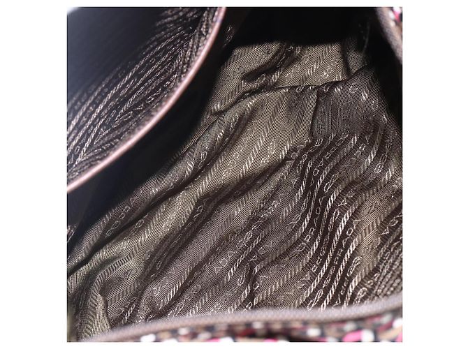 Borsa a Spalla PRADA in Nylon Rosa Argento Auth ep11911 - vista 10