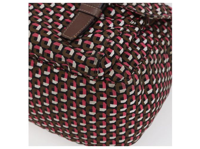 Borsa a Spalla PRADA in Nylon Rosa Argento Auth ep11911 - vista 15