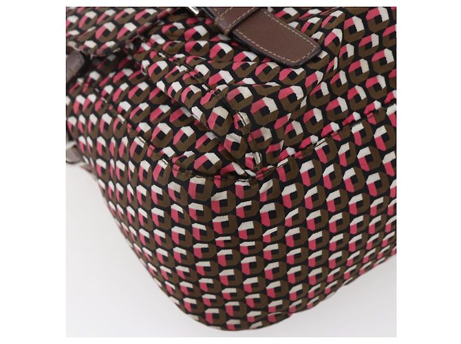 Borsa a Spalla PRADA in Nylon Rosa Argento Auth ep11911 - vista 16