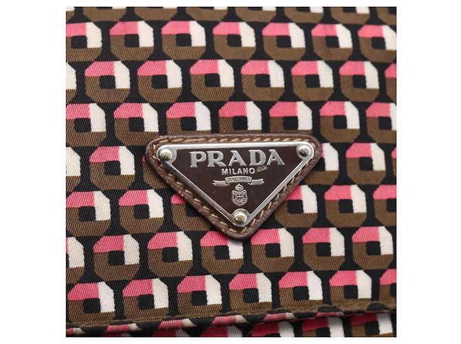 Borsa a Spalla PRADA in Nylon Rosa Argento Auth ep11911 - vista 19