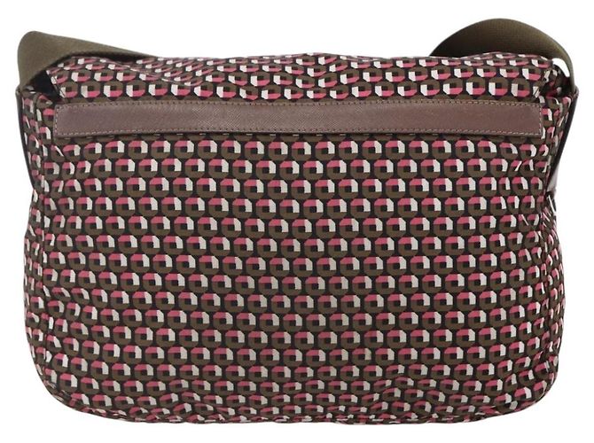 Borsa a Spalla PRADA in Nylon Rosa Argento Auth ep11911 - vista 2